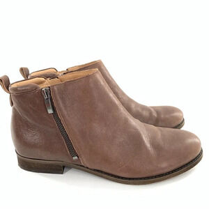 Franco Sarto womens ankle bootie size 10 40 Keegan tan brown leather flat boots